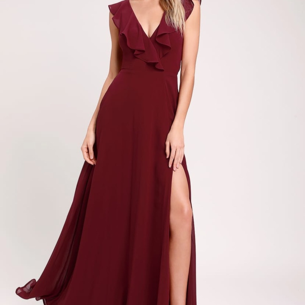 Burgundy Evening Gown